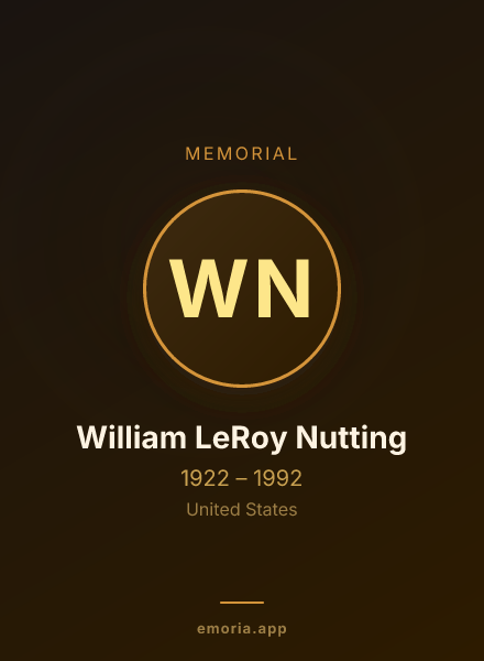 Memorial portrait of William LeRoy Nutting