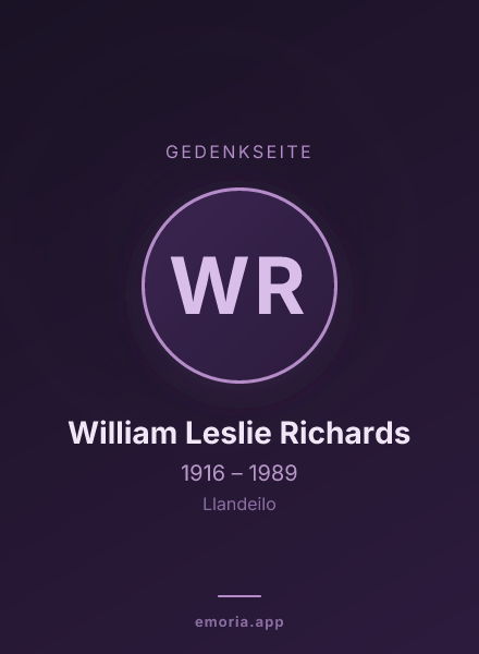 Gedenkportrait von William Leslie Richards
