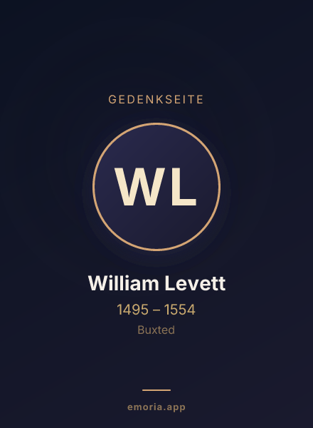 Gedenkportrait von William Levett