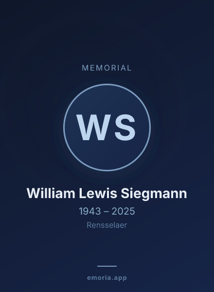 Memorial portrait of William Lewis Siegmann