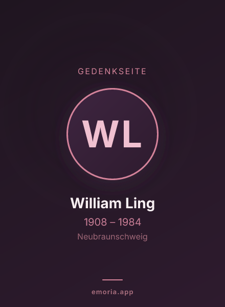 Gedenkportrait von William Ling