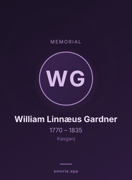 Memorial portrait of William Linnæus Gardner