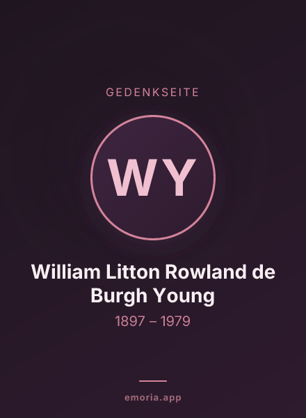 Gedenkportrait von William Litton Rowland de Burgh Young
