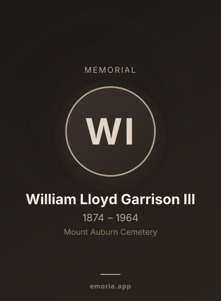 Memorial portrait of William Lloyd Garrison III
