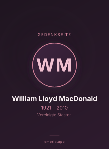 Gedenkportrait von William Lloyd MacDonald