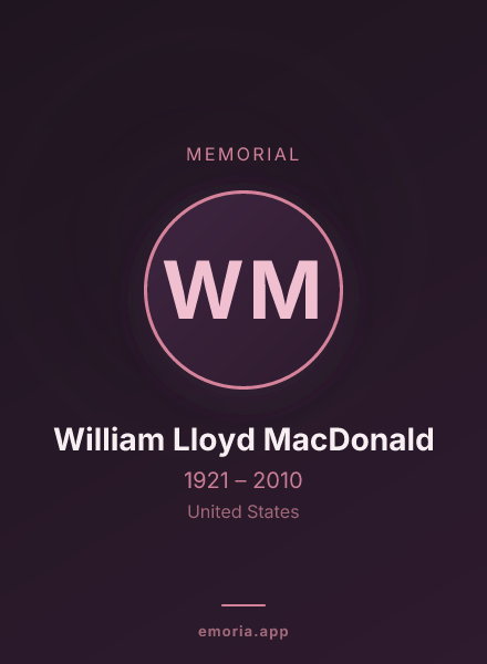 Memorial portrait of William Lloyd MacDonald