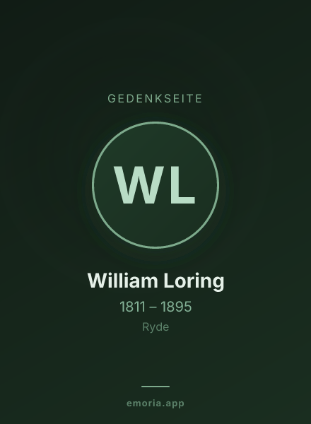 Gedenkportrait von William Loring