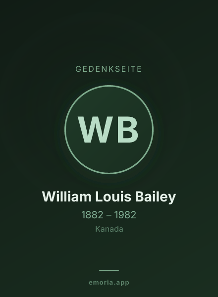 Gedenkportrait von William Louis Bailey