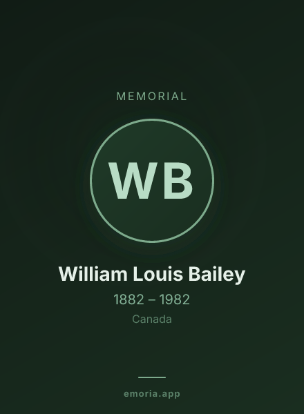 Memorial portrait of William Louis Bailey