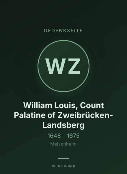 Gedenkportrait von William Louis, Count Palatine of Zweibrücken-Landsberg