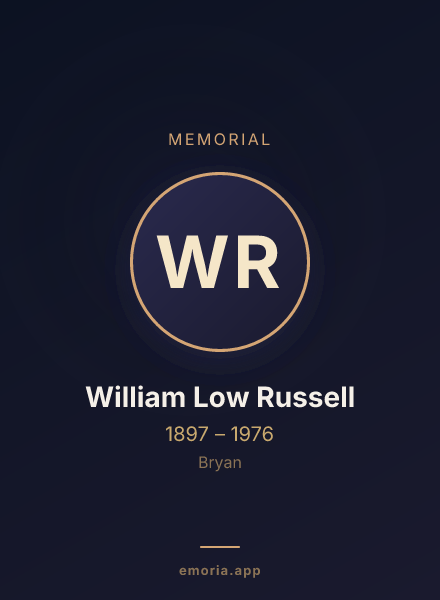 Memorial portrait of William Low Russell