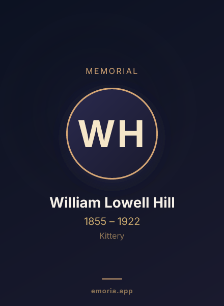 Memorial portrait of William Lowell Hill