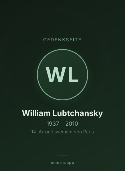 Gedenkportrait von William Lubtchansky
