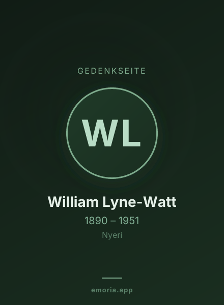 Gedenkportrait von William Lyne-Watt
