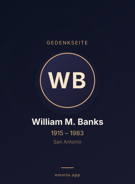 Gedenkportrait von William M. Banks