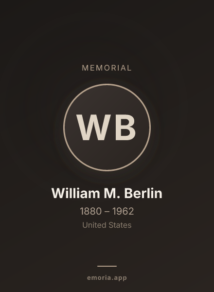 Memorial portrait of William M. Berlin