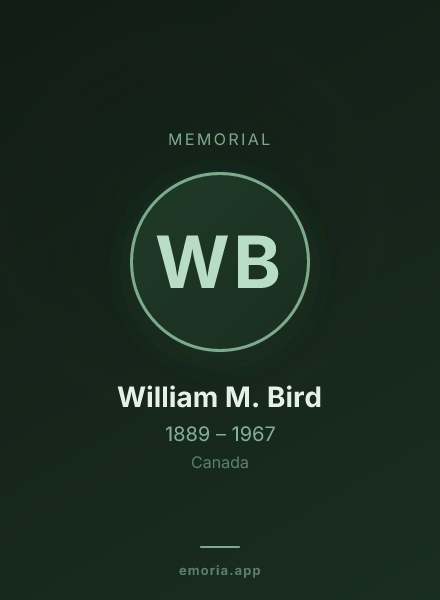 Memorial portrait of William M. Bird
