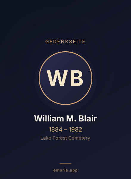 Gedenkportrait von William M. Blair