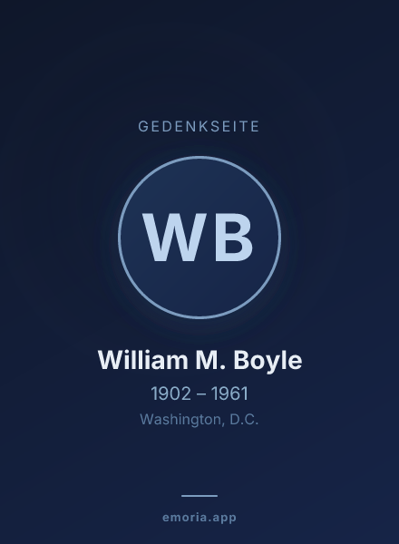 Gedenkportrait von William M. Boyle
