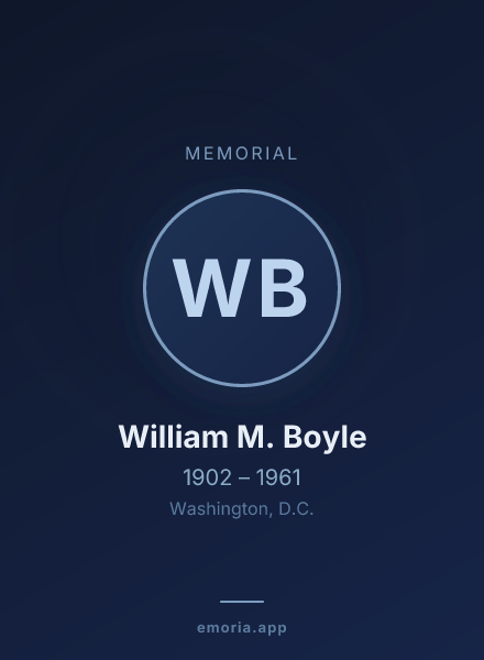 Memorial portrait of William M. Boyle