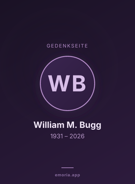 Gedenkportrait von William M. Bugg