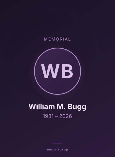 Memorial portrait of William M. Bugg