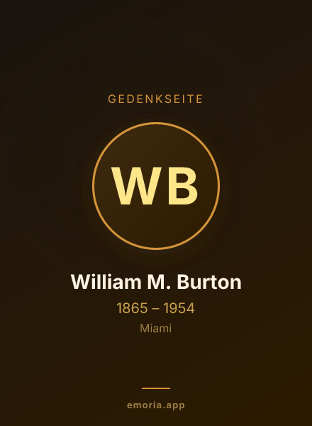 Gedenkportrait von William M. Burton