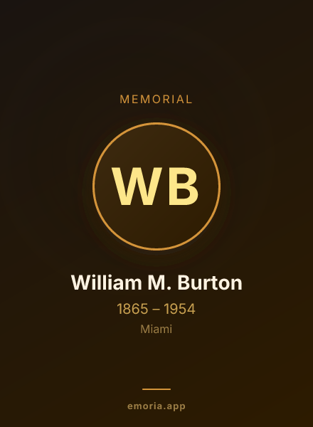 Memorial portrait of William M. Burton