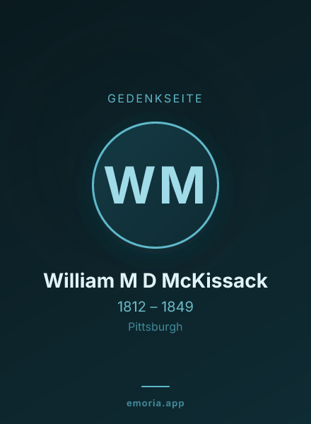 Gedenkportrait von William M D McKissack