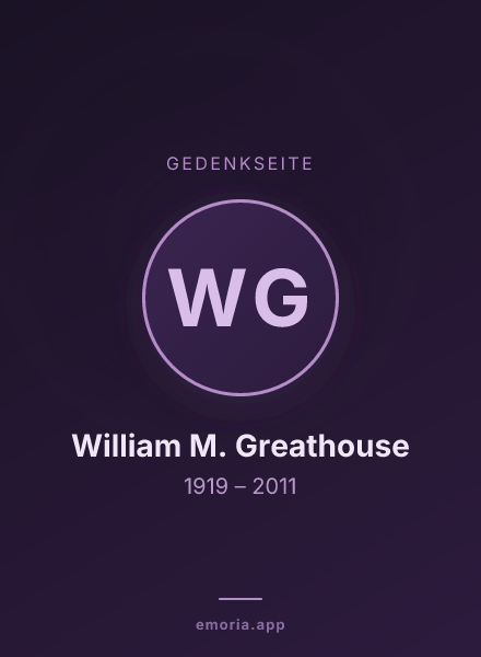 Gedenkportrait von William M. Greathouse