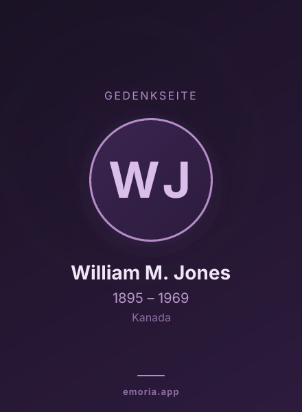 Gedenkportrait von William M. Jones