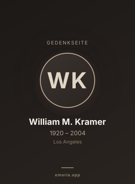 Gedenkportrait von William M. Kramer