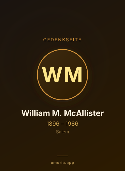 Gedenkportrait von William M. McAllister