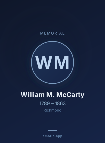 Memorial portrait of William M. McCarty