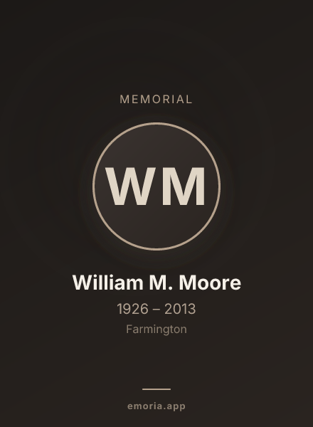 Memorial portrait of William M. Moore