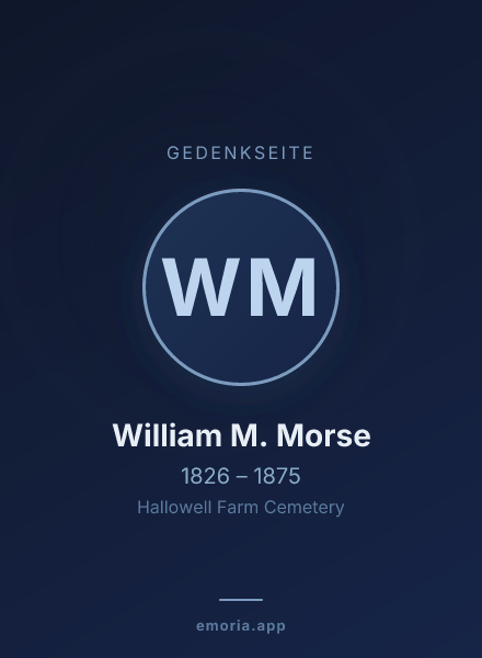 Gedenkportrait von William M. Morse