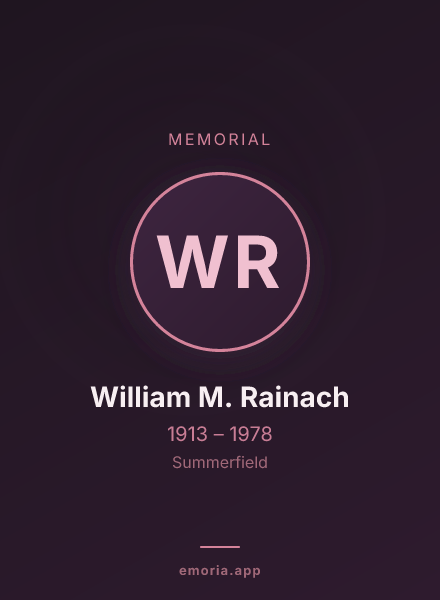 Memorial portrait of William M. Rainach