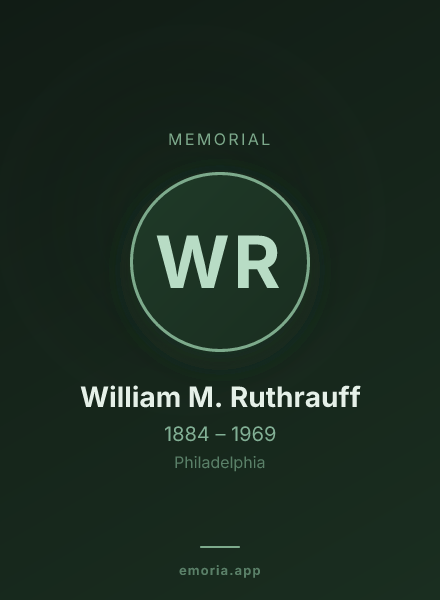 Memorial portrait of William M. Ruthrauff