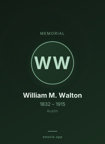 Memorial portrait of William M. Walton