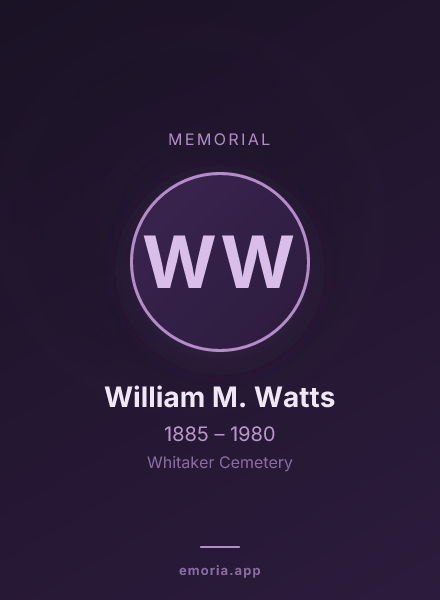 Memorial portrait of William M. Watts