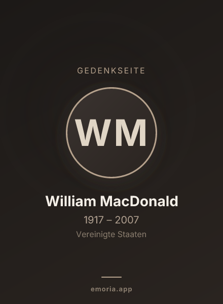 Gedenkportrait von William MacDonald