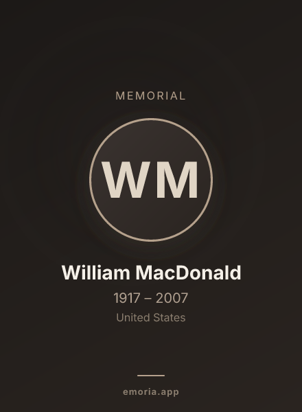 Memorial portrait of William MacDonald