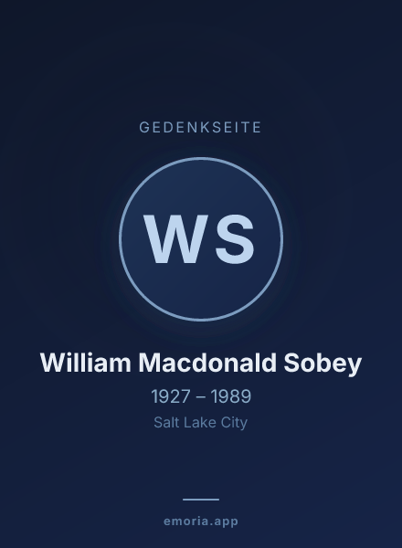 Gedenkportrait von William Macdonald Sobey