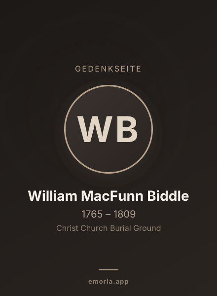 Gedenkportrait von William MacFunn Biddle