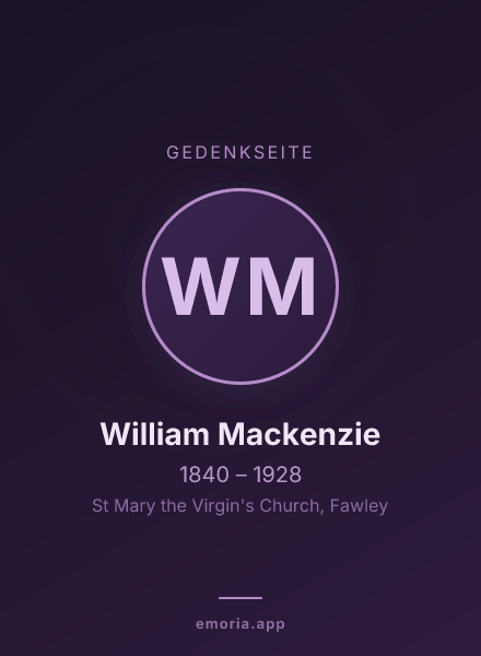 Gedenkportrait von William Mackenzie