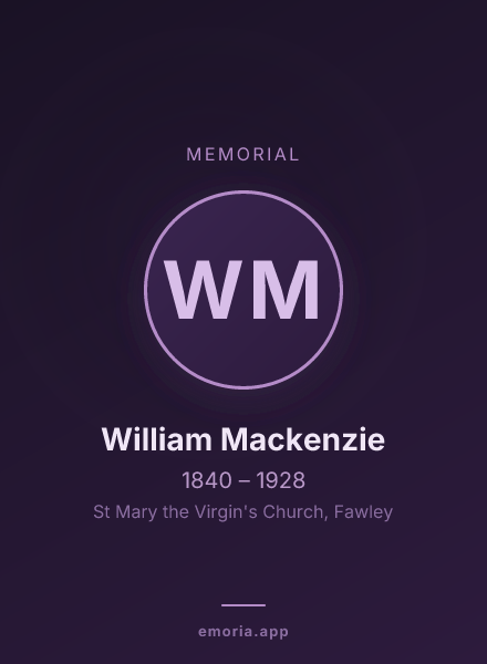 Memorial portrait of William Mackenzie