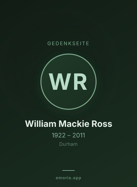 Gedenkportrait von William Mackie Ross