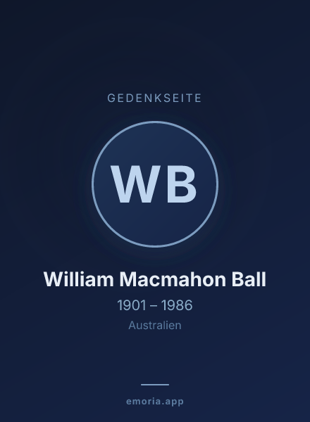 Gedenkportrait von William Macmahon Ball