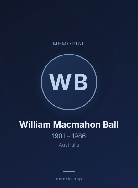 Memorial portrait of William Macmahon Ball