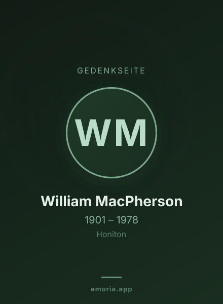 Gedenkportrait von William MacPherson